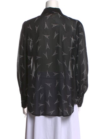 L'Agence Printed Long Sleeve Button-Up Top