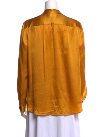 L'Agence Silk V-Neck Button-Up Top