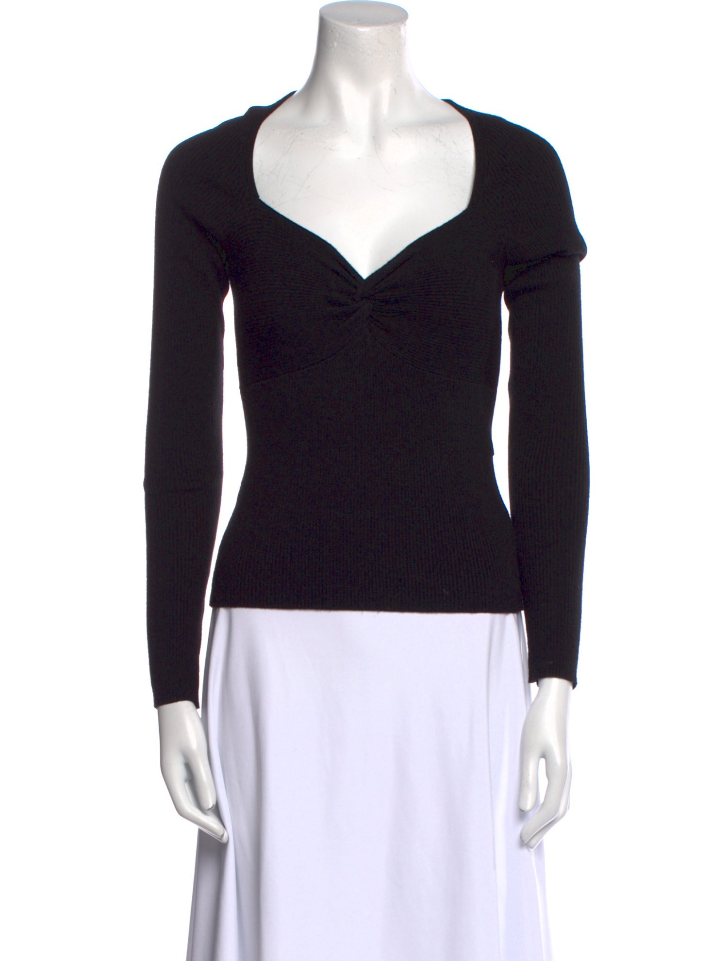 L'Agence V-Neck Long Sleeve Top