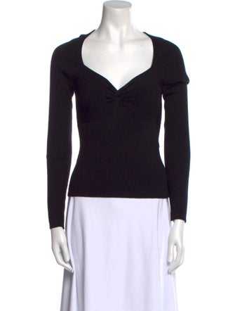 L'Agence V-Neck Long Sleeve Top