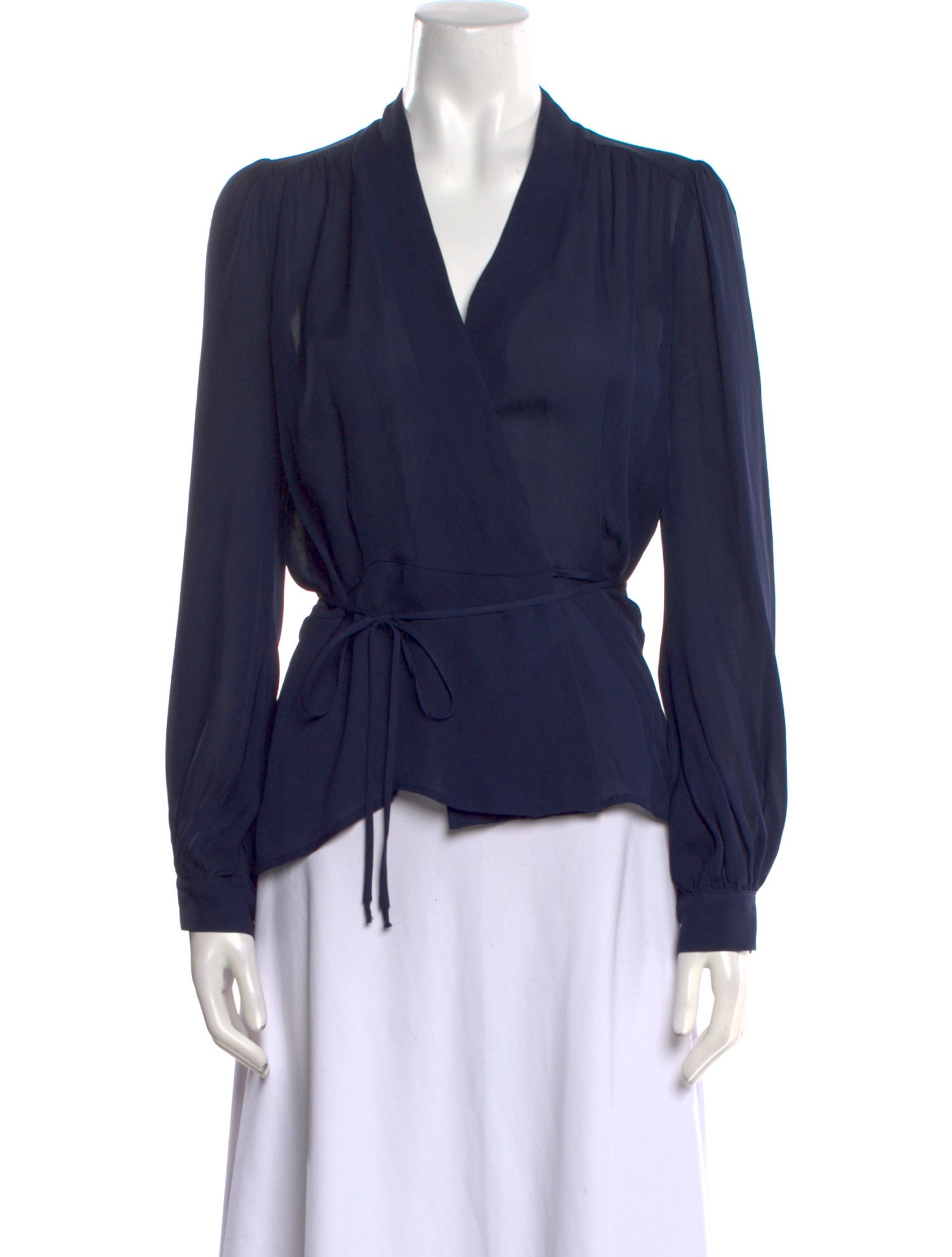 L'Agence Silk V-Neck Blouse