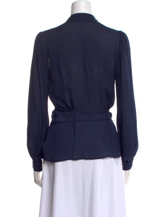 L'Agence Silk V-Neck Blouse