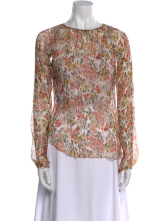 L'Agence Silk Floral Print Blouse