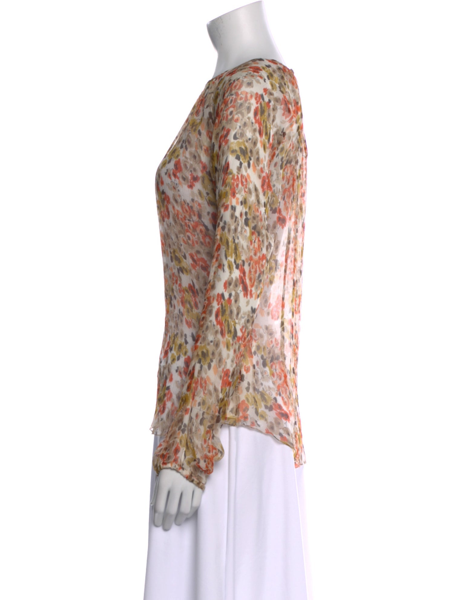L'Agence Silk Floral Print Blouse