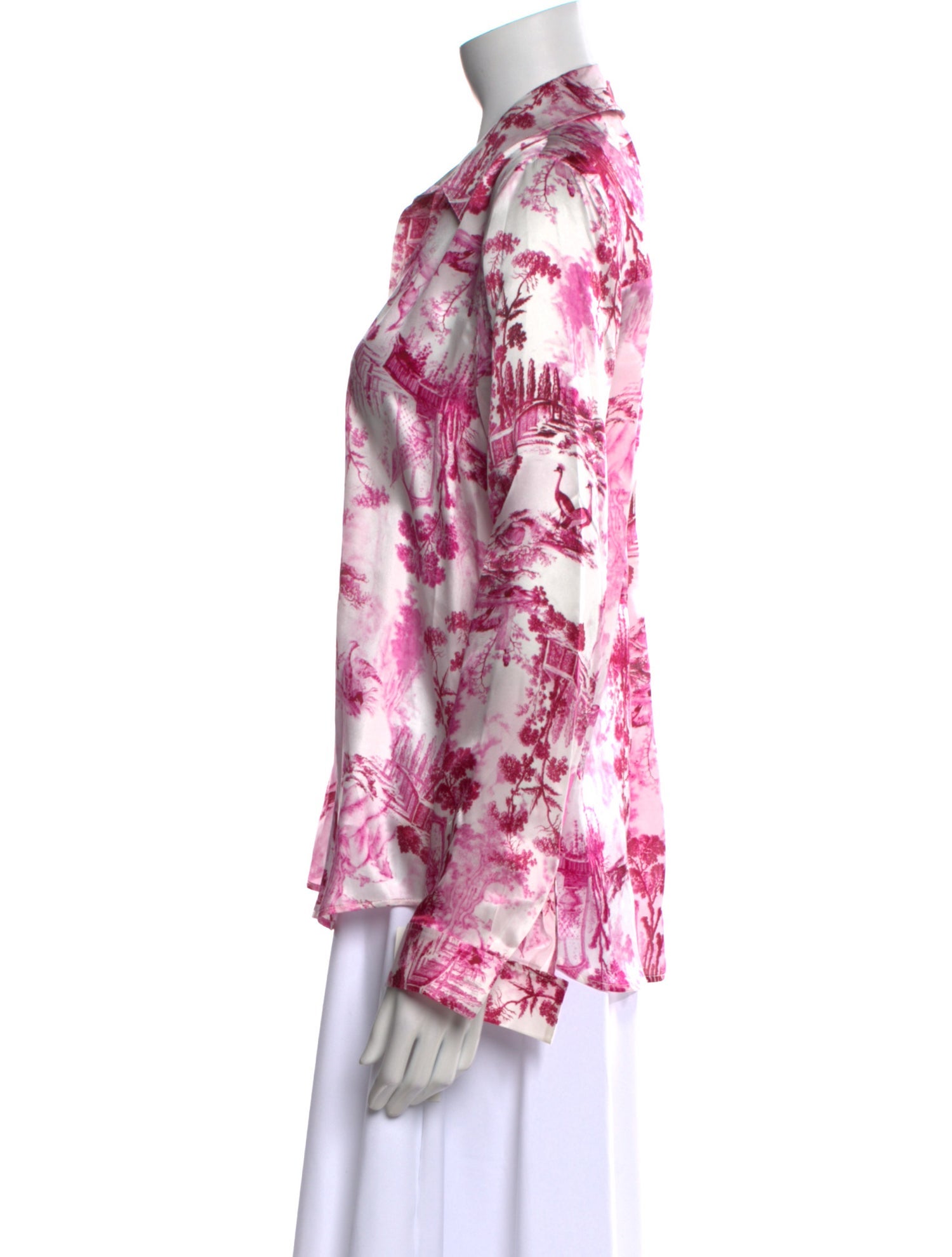 L'Agence Floral Print V-Neck Blouse