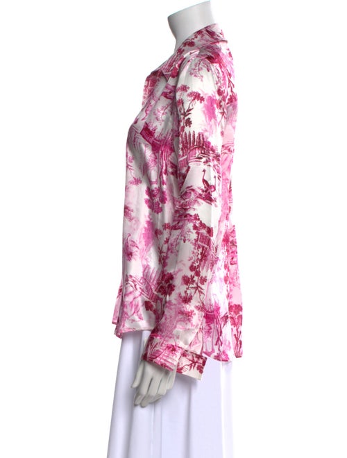 L'Agence Floral Print V-Neck Blouse