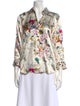 L'Agence Silk Floral Print Blouse