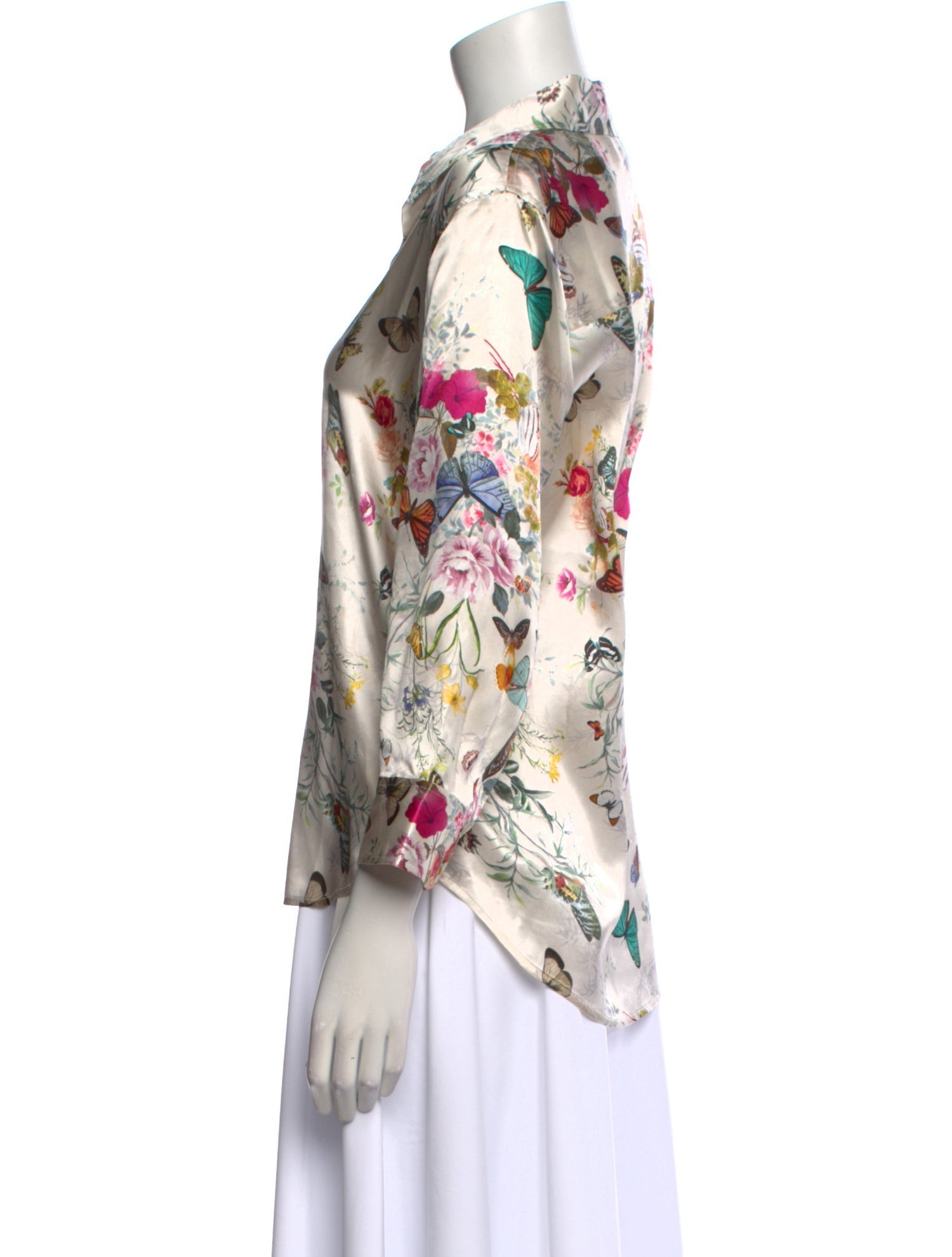 L'Agence Silk Floral Print Blouse