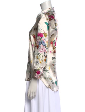 L'Agence Silk Floral Print Blouse