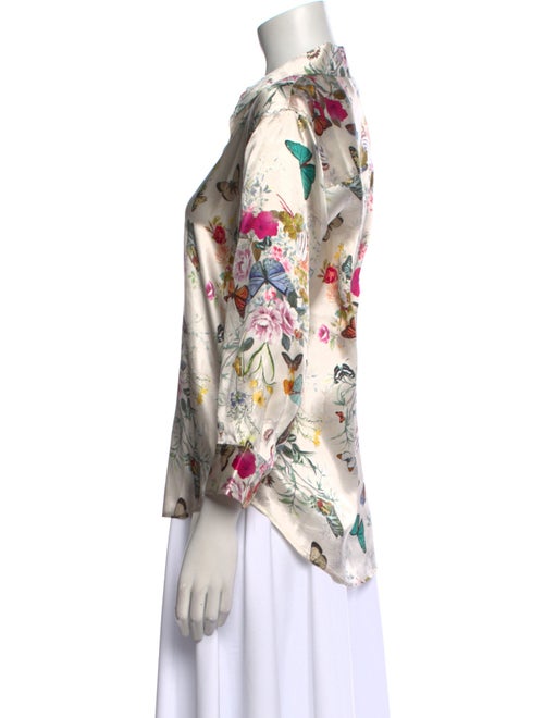 L'Agence Silk Floral Print Blouse