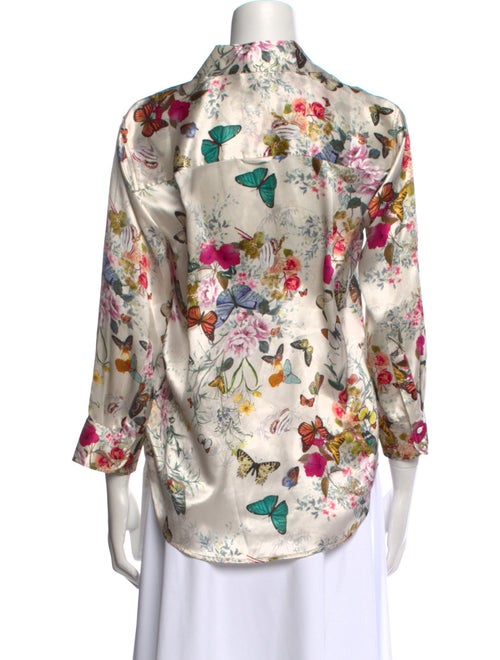 L'Agence Silk Floral Print Blouse