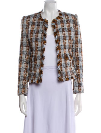 L'Agence Tweed Pattern Evening Jacket