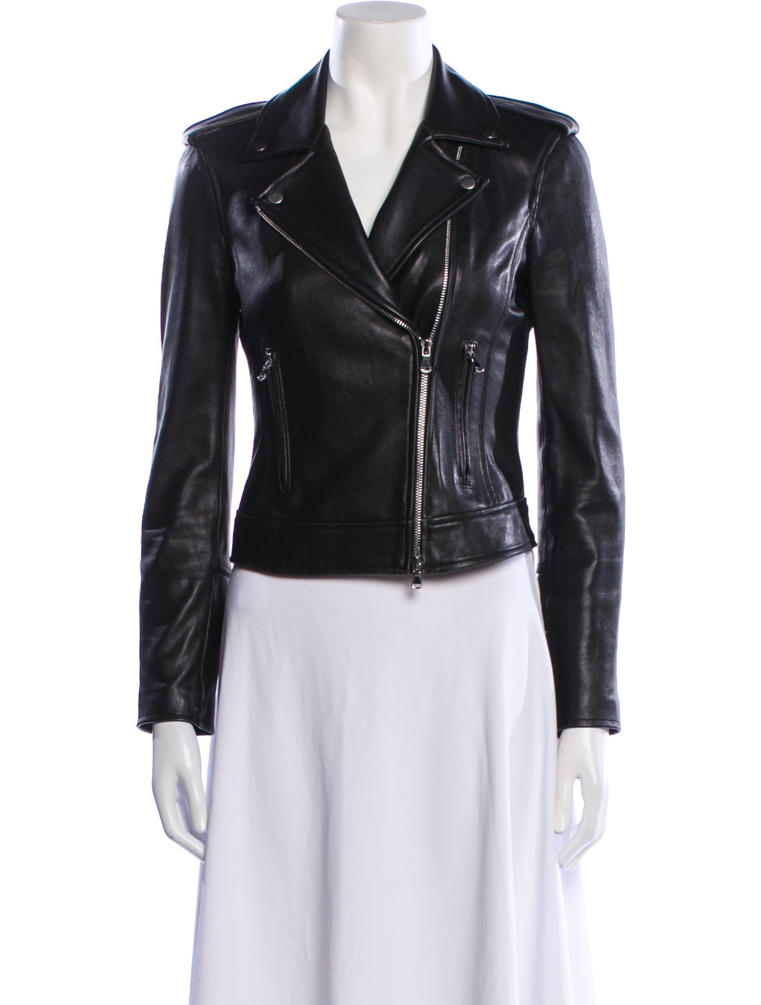 L'Agence Lamb Leather Biker Jacket