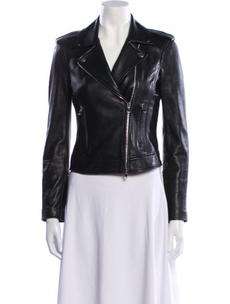L'Agence Lamb Leather Biker Jacket