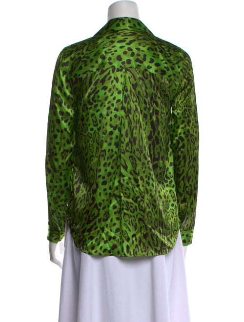 L'Agence Silk Animal Print Button-Up Top