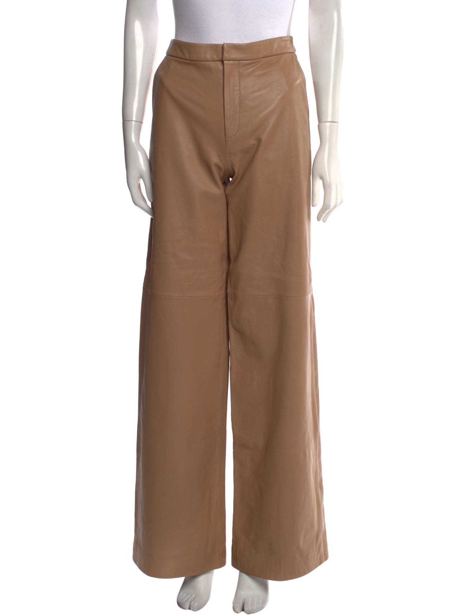 L'Agence Lamb Leather Wide Leg Pants