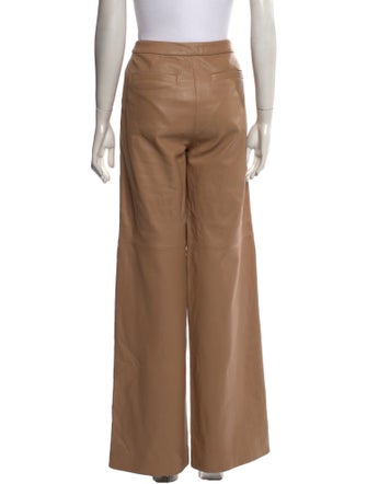L'Agence Lamb Leather Wide Leg Pants