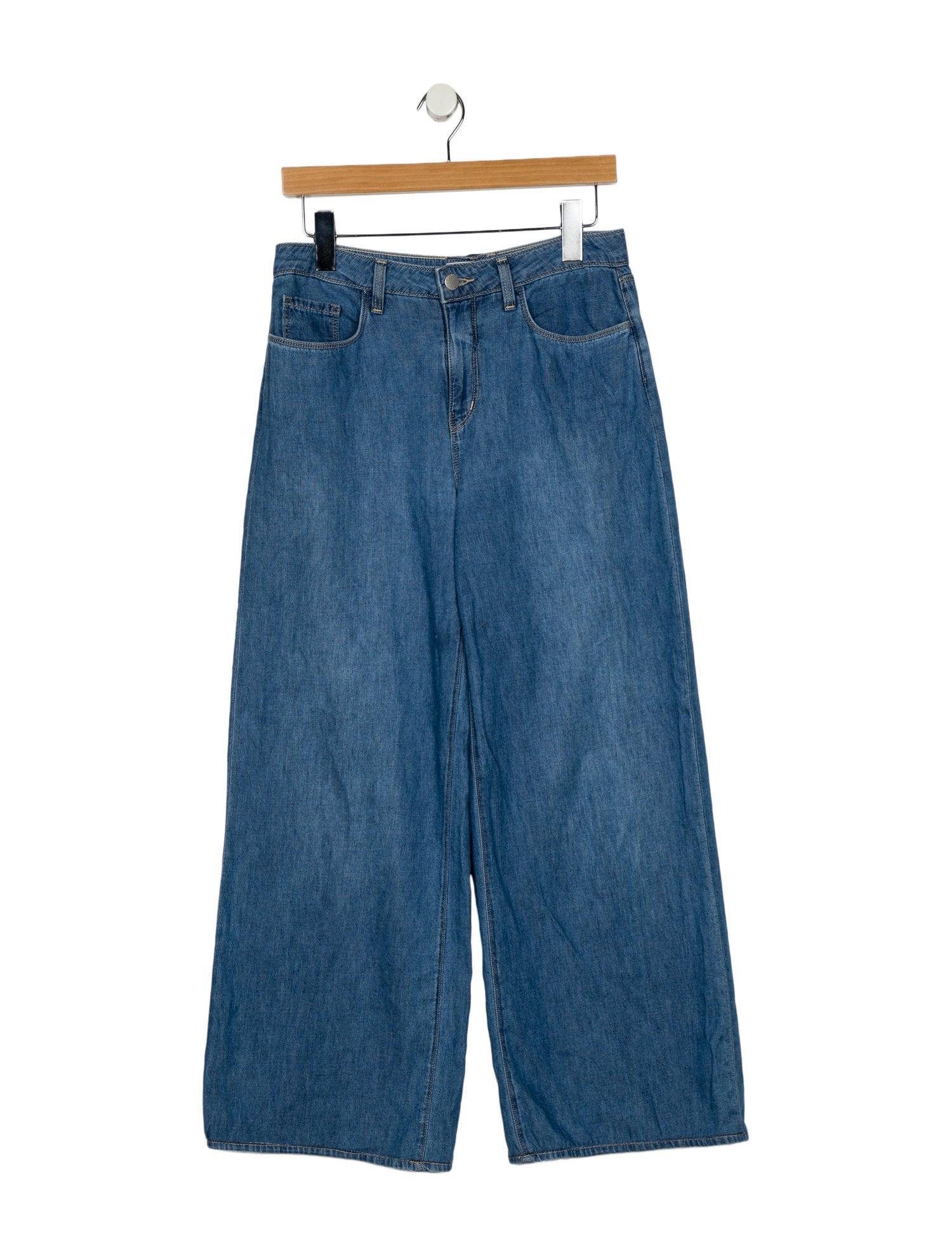 L'Agence Mid-Rise Wide Leg Jeans