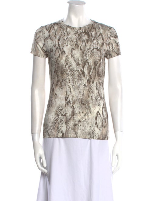 L'Agence Animal Print Crew Neck T-Shirt