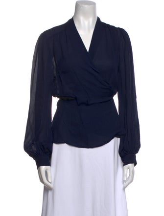 L'Agence Silk V-Neck Blouse