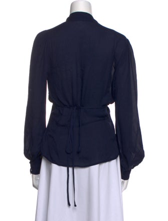 L'Agence Silk V-Neck Blouse