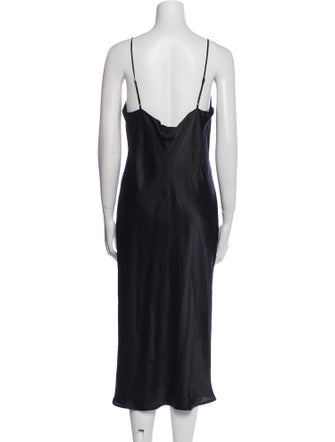 L'Agence Silk Midi Length Dress