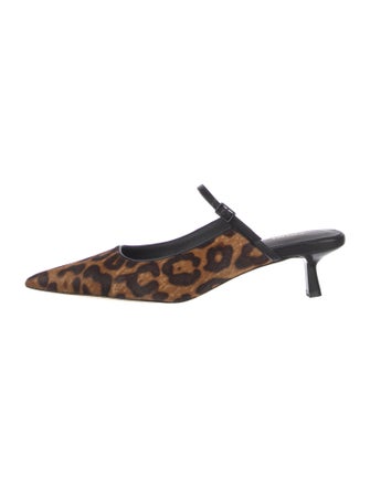 L'Agence Ponyhair Animal Print Mules
