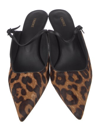 L'Agence Ponyhair Animal Print Mules