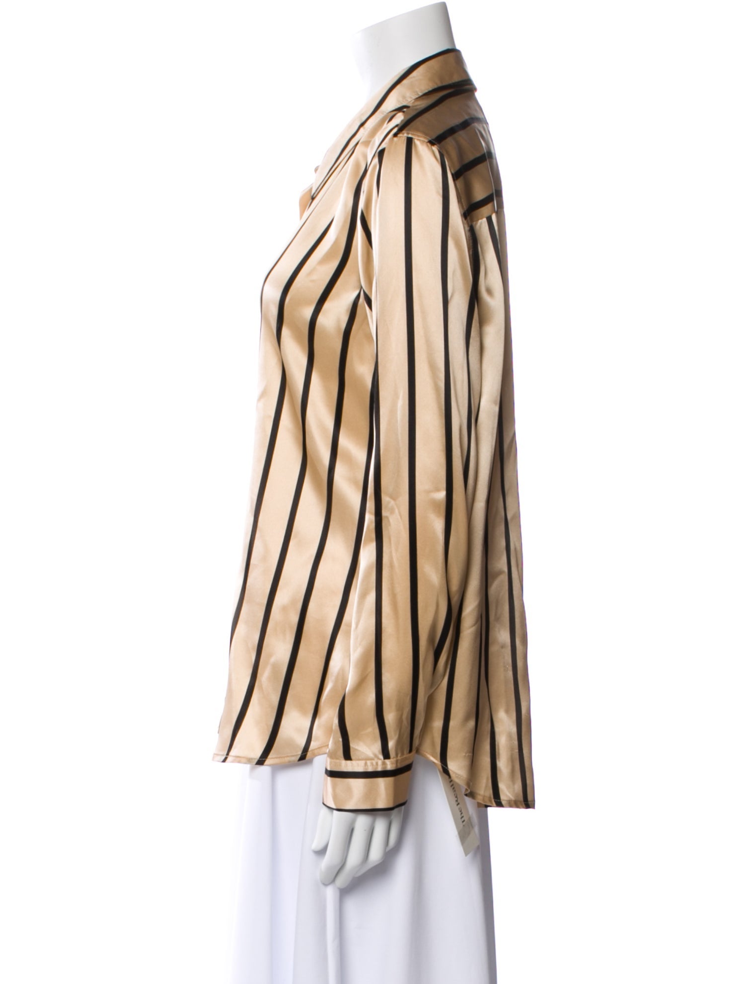 L'Agence Silk Striped Button-Up Top