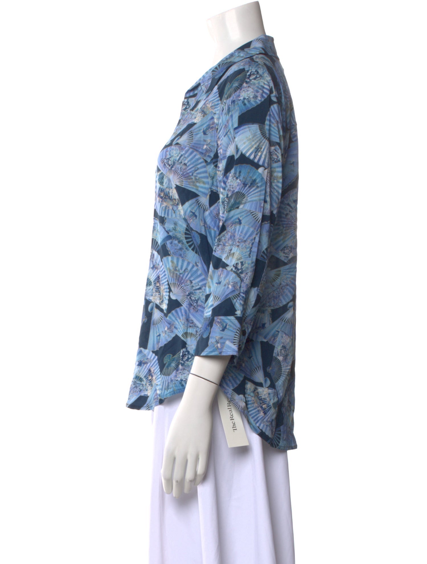 L'Agence Printed V-Neck Blouse