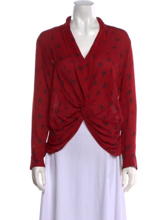 L'Agence Silk Printed Blouse