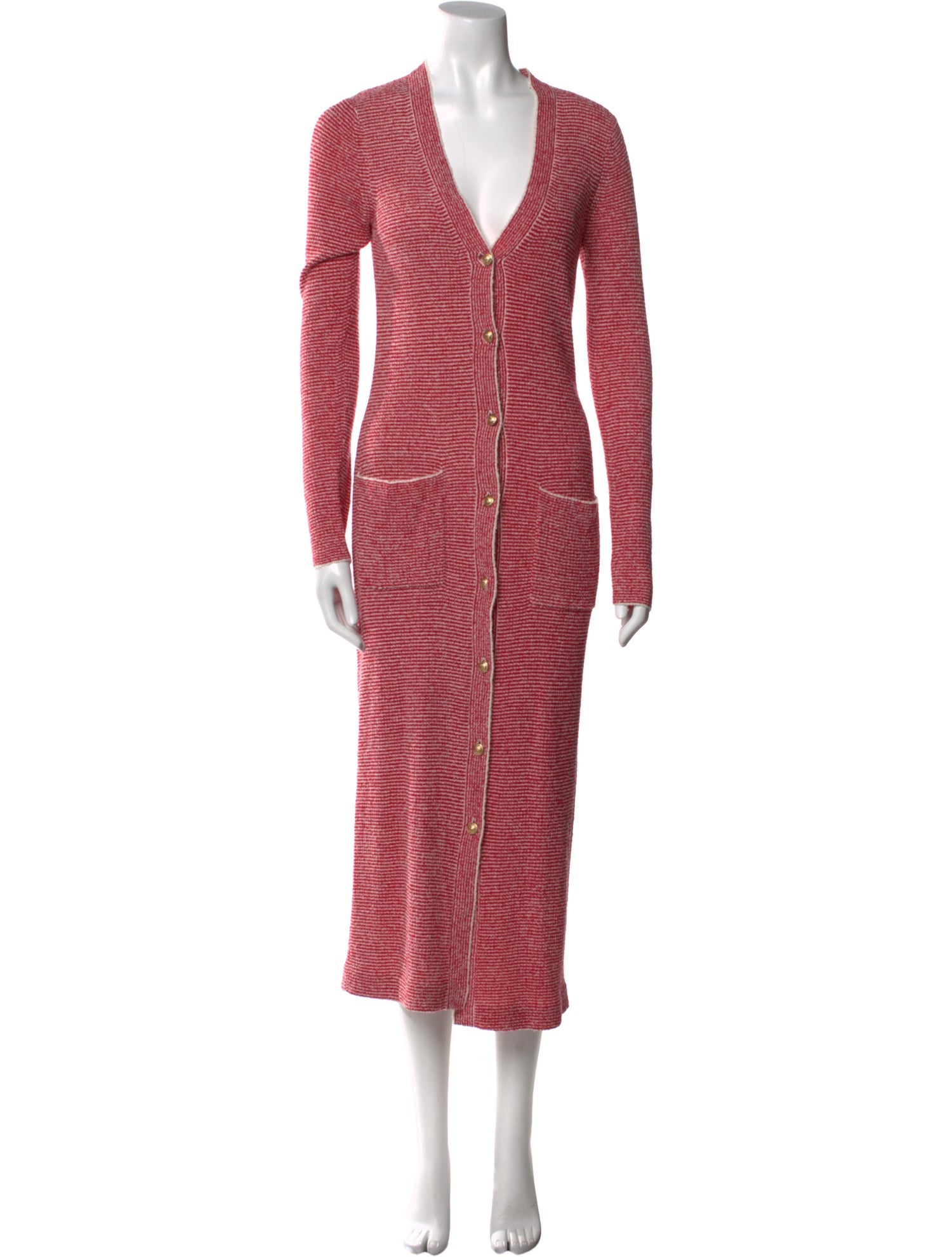 L'Agence V-Neck Long Dress