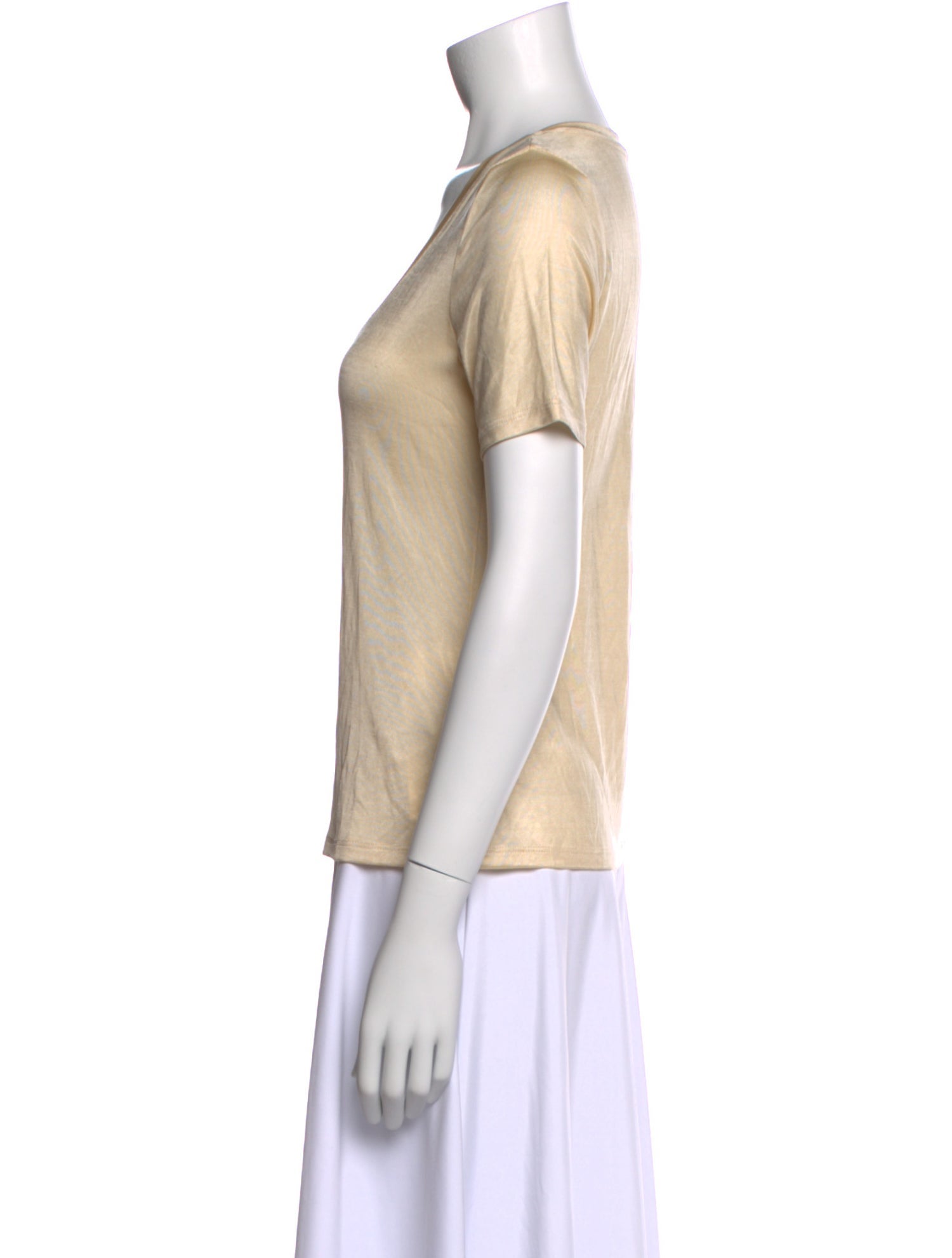 L'Agence Scoop Neck Short Sleeve T-Shirt w/ Tags