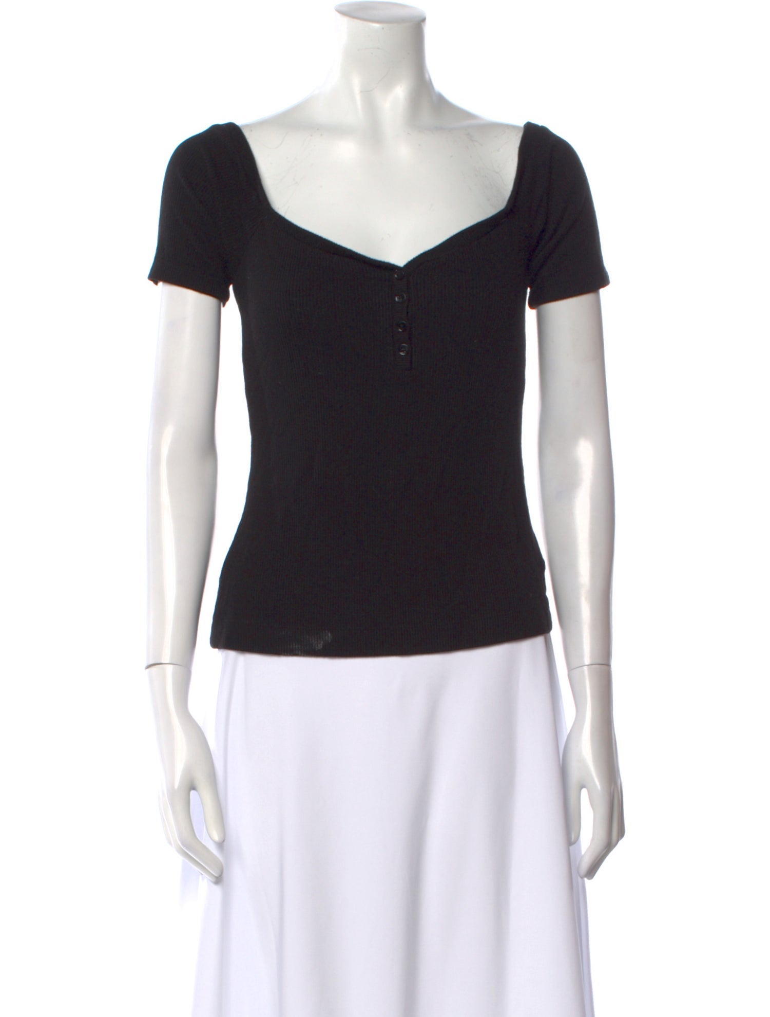 L'Agence V-Neck Short Sleeve T-Shirt