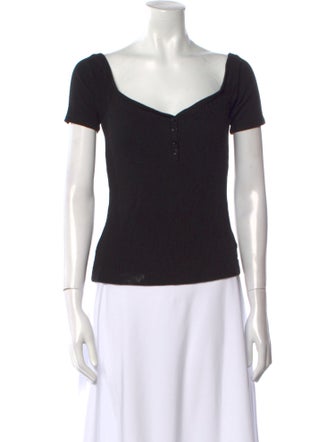 L'Agence V-Neck Short Sleeve T-Shirt