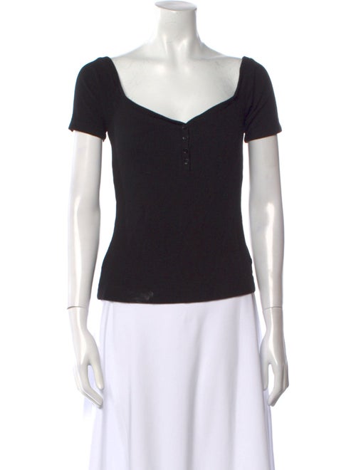 L'Agence V-Neck Short Sleeve T-Shirt