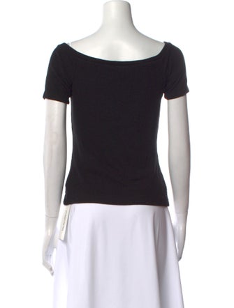 L'Agence V-Neck Short Sleeve T-Shirt