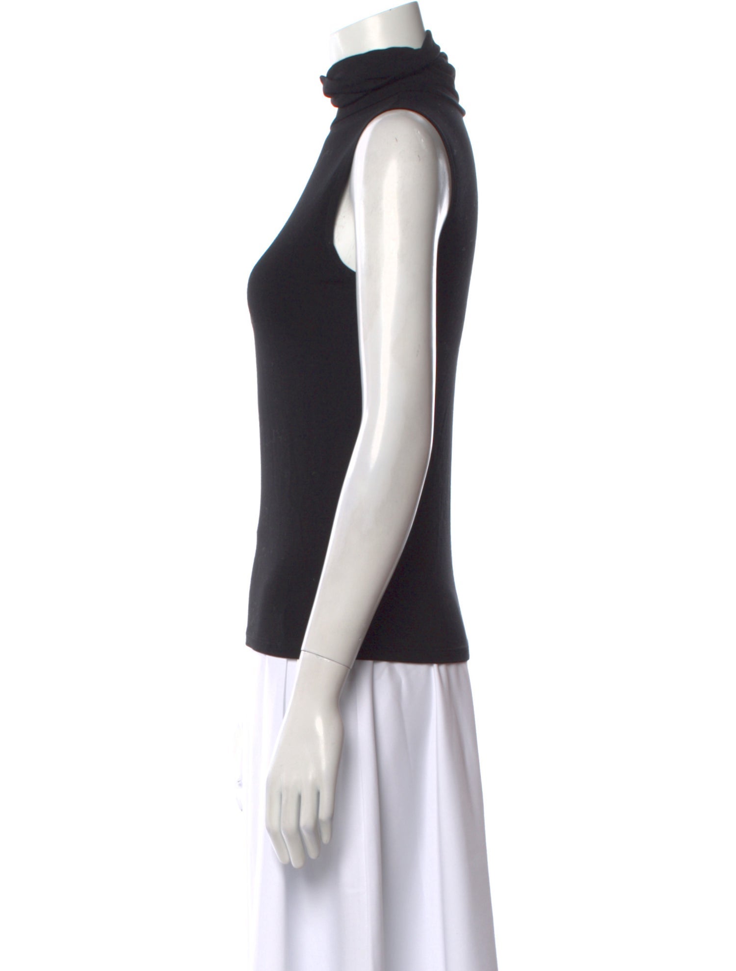 L'Agence Silk Turtleneck Top