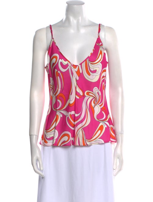 L'Agence Printed V-Neck Top