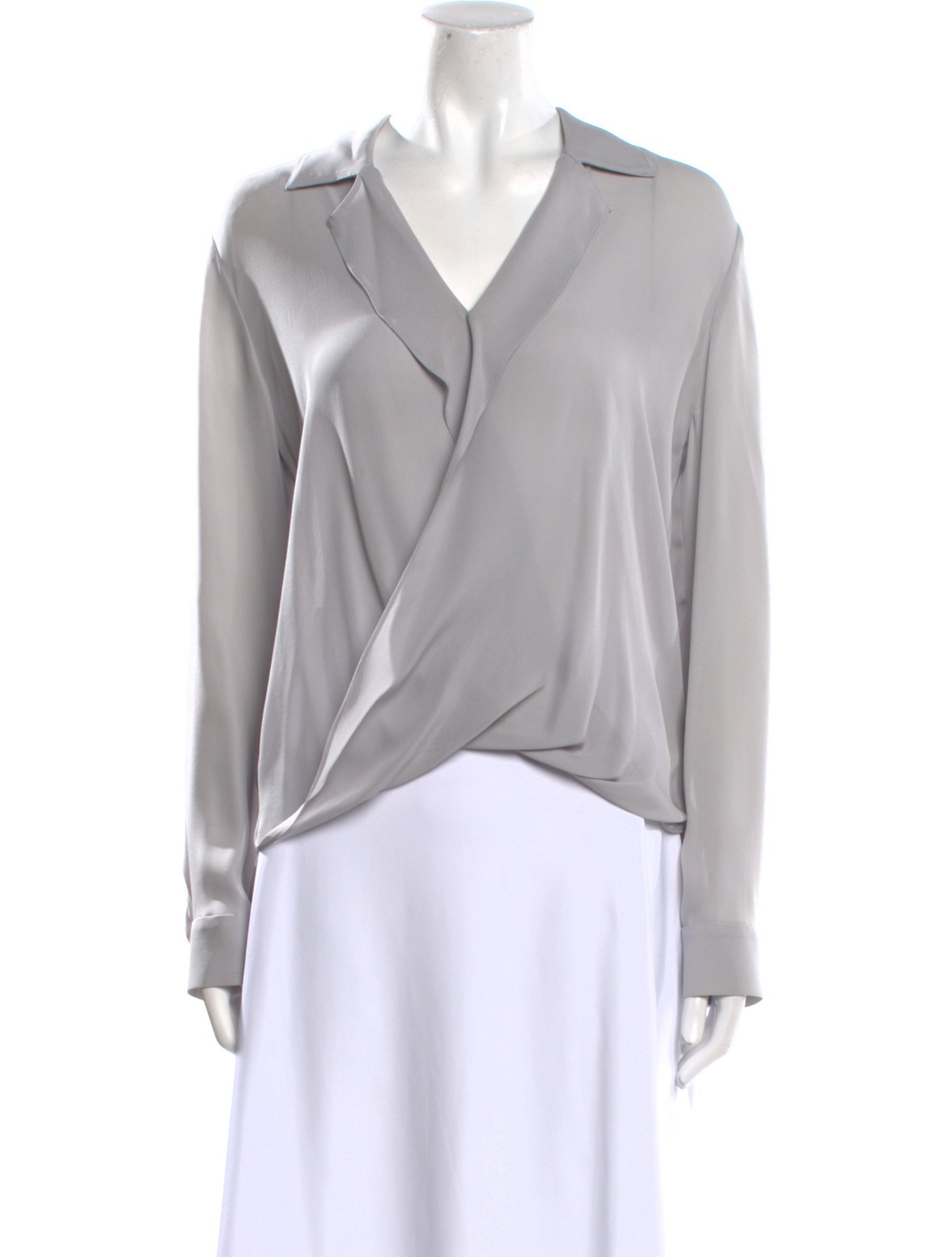 L'Agence Silk V-Neck Blouse
