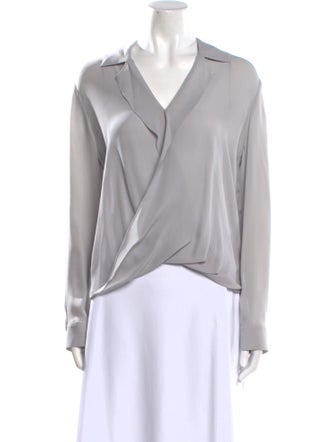L'Agence Silk V-Neck Blouse