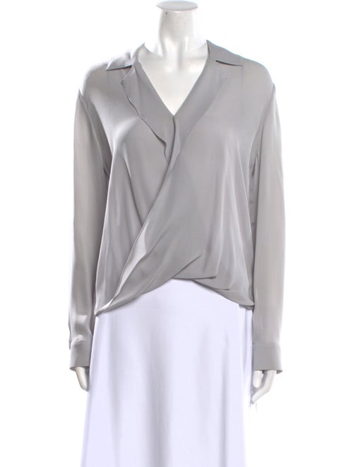 L'Agence Silk V-Neck Blouse