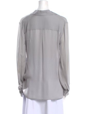 L'Agence Silk V-Neck Blouse