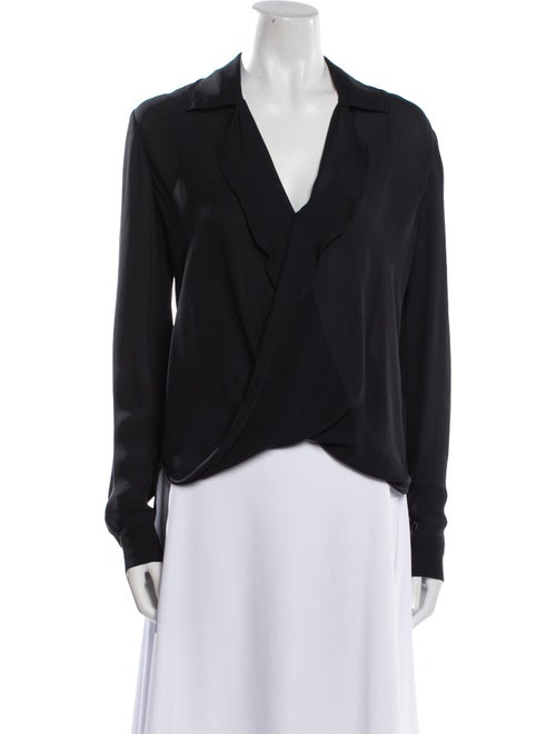 L'Agence Silk V-Neck Blouse