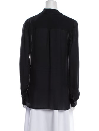 L'Agence Silk V-Neck Blouse