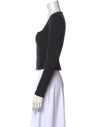 L'Agence Square Neckline Long Sleeve Crop Top