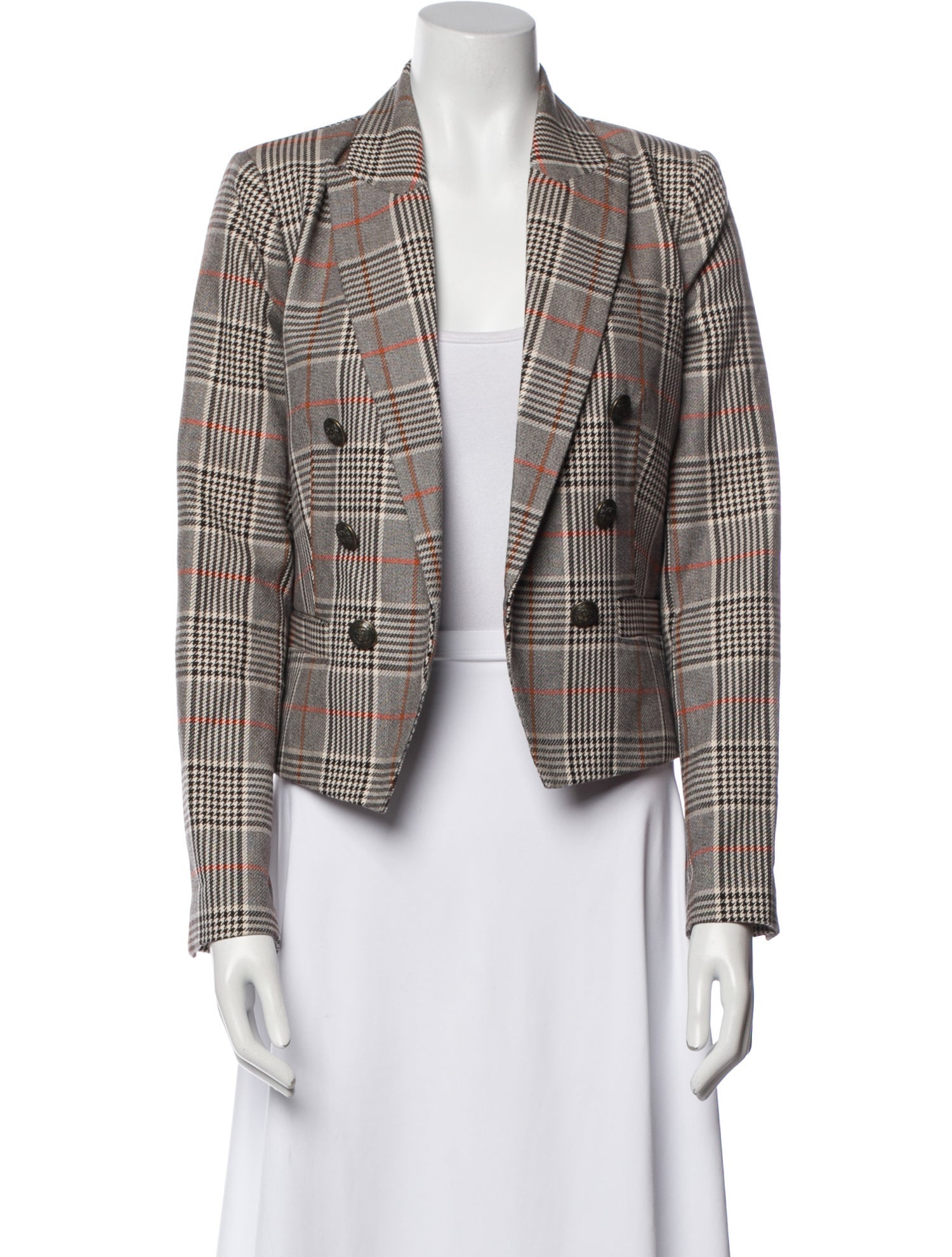 L'Agence Plaid Print Blazer