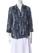 L'Agence Animal Print Three-Quarter Sleeve Blouse