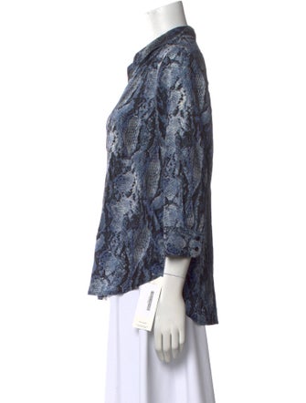 L'Agence Animal Print Three-Quarter Sleeve Blouse
