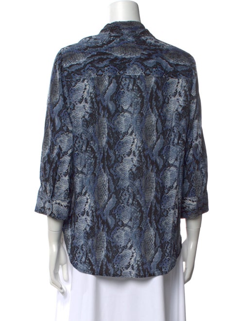L'Agence Animal Print Three-Quarter Sleeve Blouse